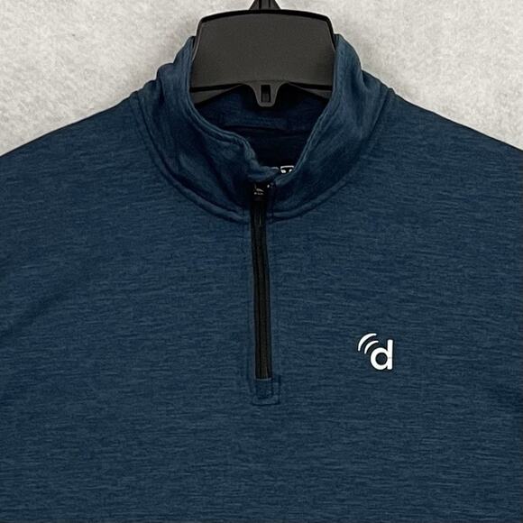 Marine Layer Pullover Mens XL Blue 1/4 Zip Weekend Sport Long Sleeve Chest Logo - Picture 8 of 11